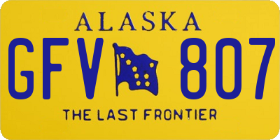 AK license plate GFV807