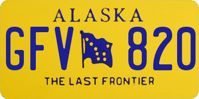AK license plate GFV820
