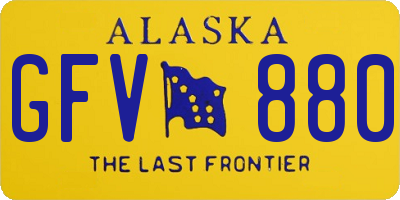 AK license plate GFV880