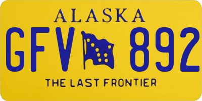AK license plate GFV892