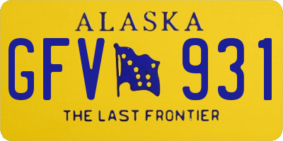 AK license plate GFV931