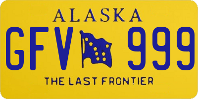 AK license plate GFV999