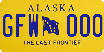 AK license plate GFW000