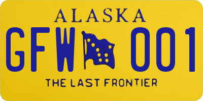 AK license plate GFW001