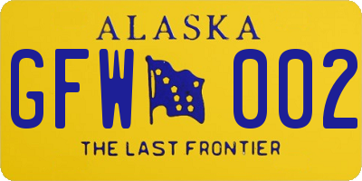 AK license plate GFW002