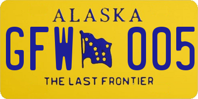 AK license plate GFW005