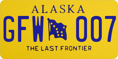 AK license plate GFW007
