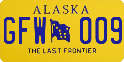AK license plate GFW009