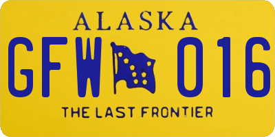 AK license plate GFW016
