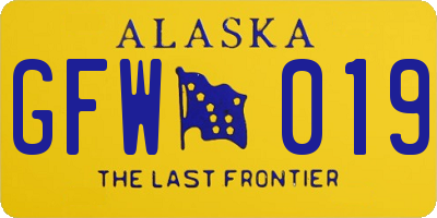 AK license plate GFW019