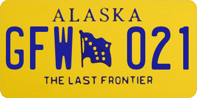 AK license plate GFW021