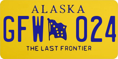 AK license plate GFW024