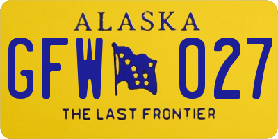 AK license plate GFW027