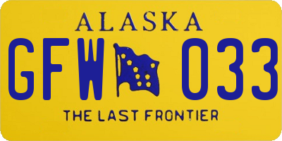 AK license plate GFW033