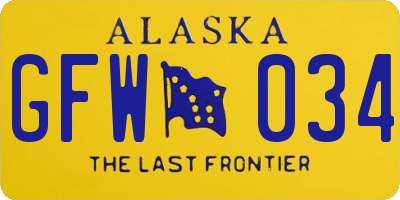 AK license plate GFW034