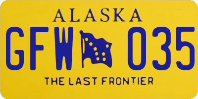 AK license plate GFW035