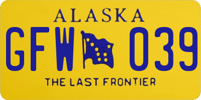 AK license plate GFW039