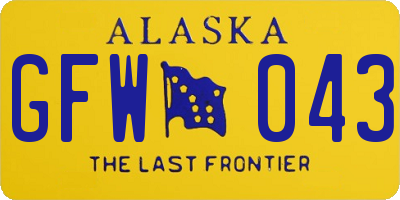 AK license plate GFW043