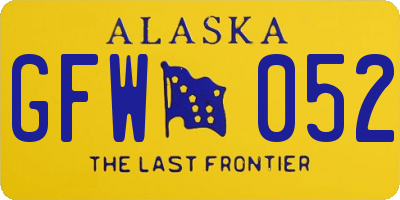 AK license plate GFW052