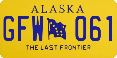 AK license plate GFW061