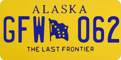 AK license plate GFW062