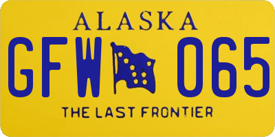 AK license plate GFW065