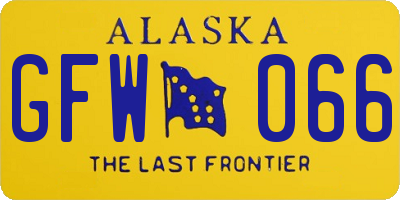 AK license plate GFW066