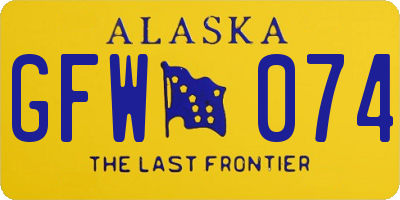 AK license plate GFW074