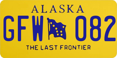AK license plate GFW082