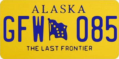 AK license plate GFW085