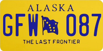 AK license plate GFW087