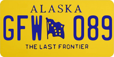 AK license plate GFW089