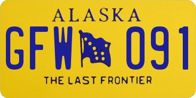 AK license plate GFW091