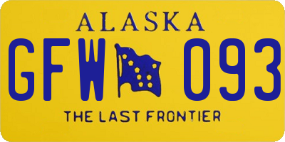 AK license plate GFW093