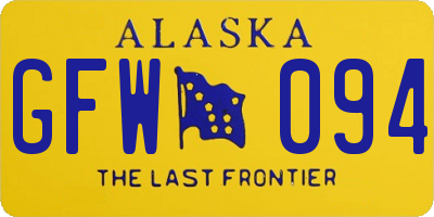 AK license plate GFW094