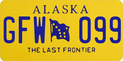 AK license plate GFW099