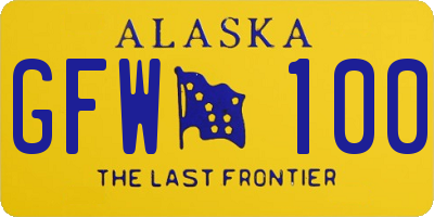 AK license plate GFW100