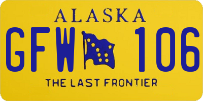 AK license plate GFW106