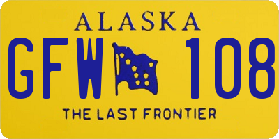 AK license plate GFW108