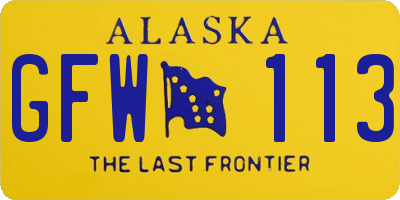 AK license plate GFW113