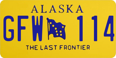 AK license plate GFW114