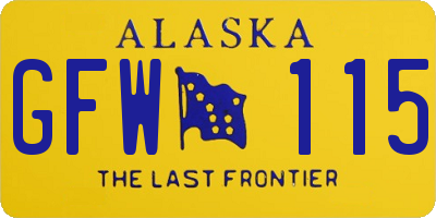 AK license plate GFW115