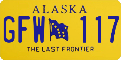AK license plate GFW117