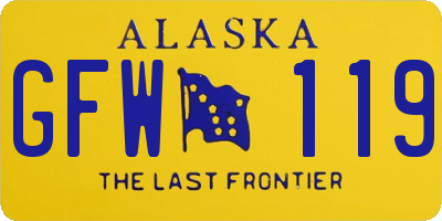 AK license plate GFW119