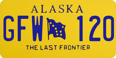 AK license plate GFW120