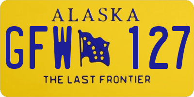 AK license plate GFW127