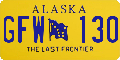 AK license plate GFW130