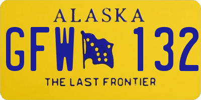 AK license plate GFW132
