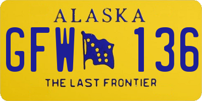 AK license plate GFW136