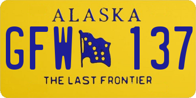 AK license plate GFW137